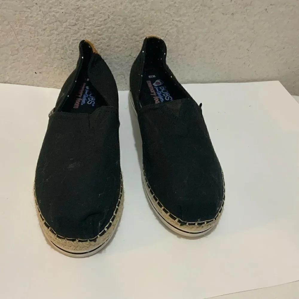 Bobs Canvas Espadrilles Black size 10